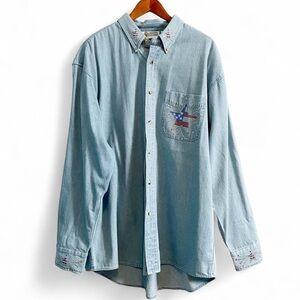 Vintage 90s Christine Alexander American Bedazzle Button Down Shirt